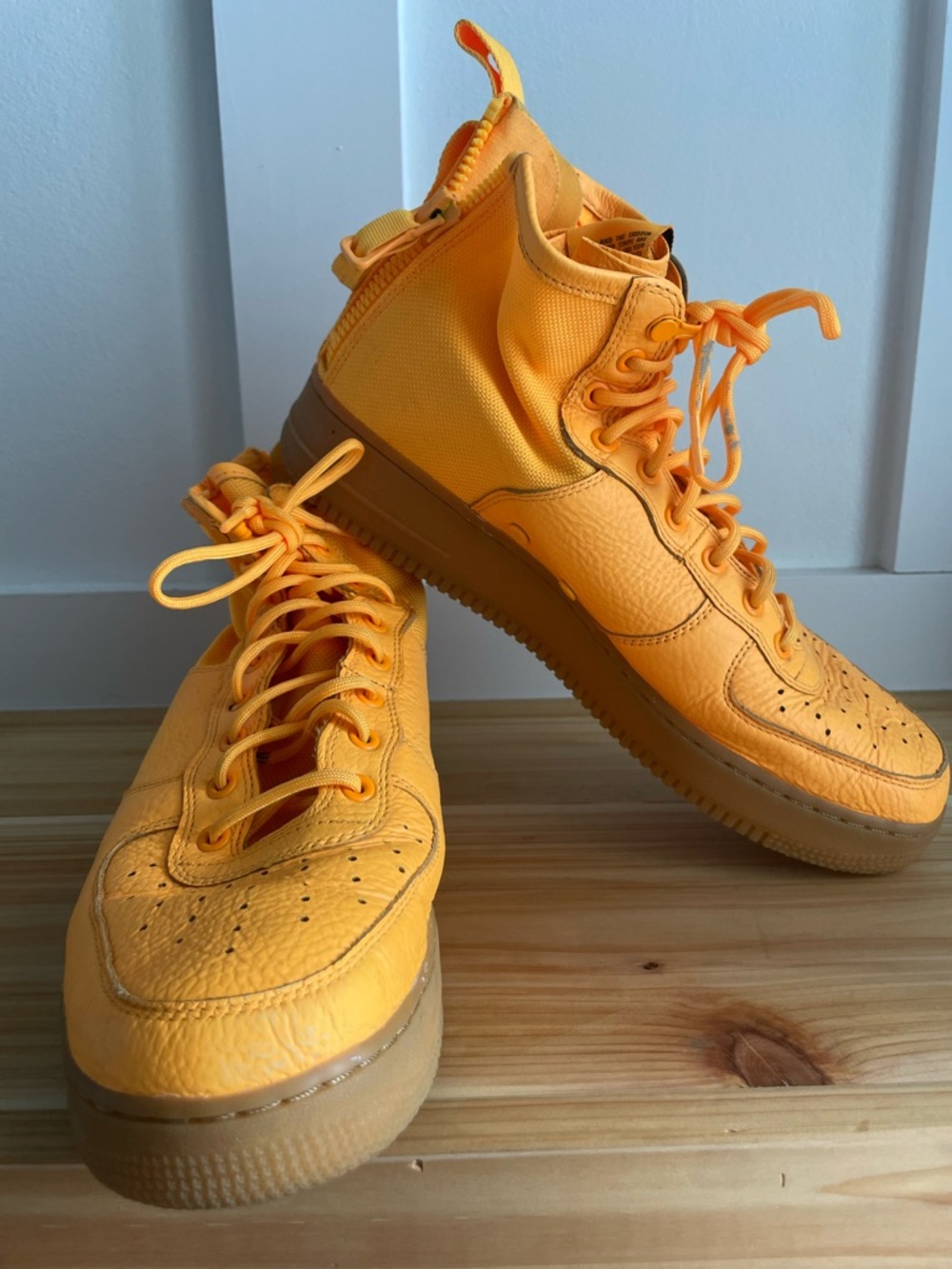 Nike Air Force 1 OBJ Men's Orange High-Top Athletic Shoes